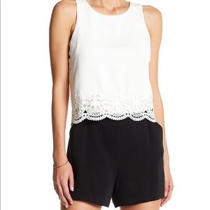 Parker Lace Trim Overlay Romper